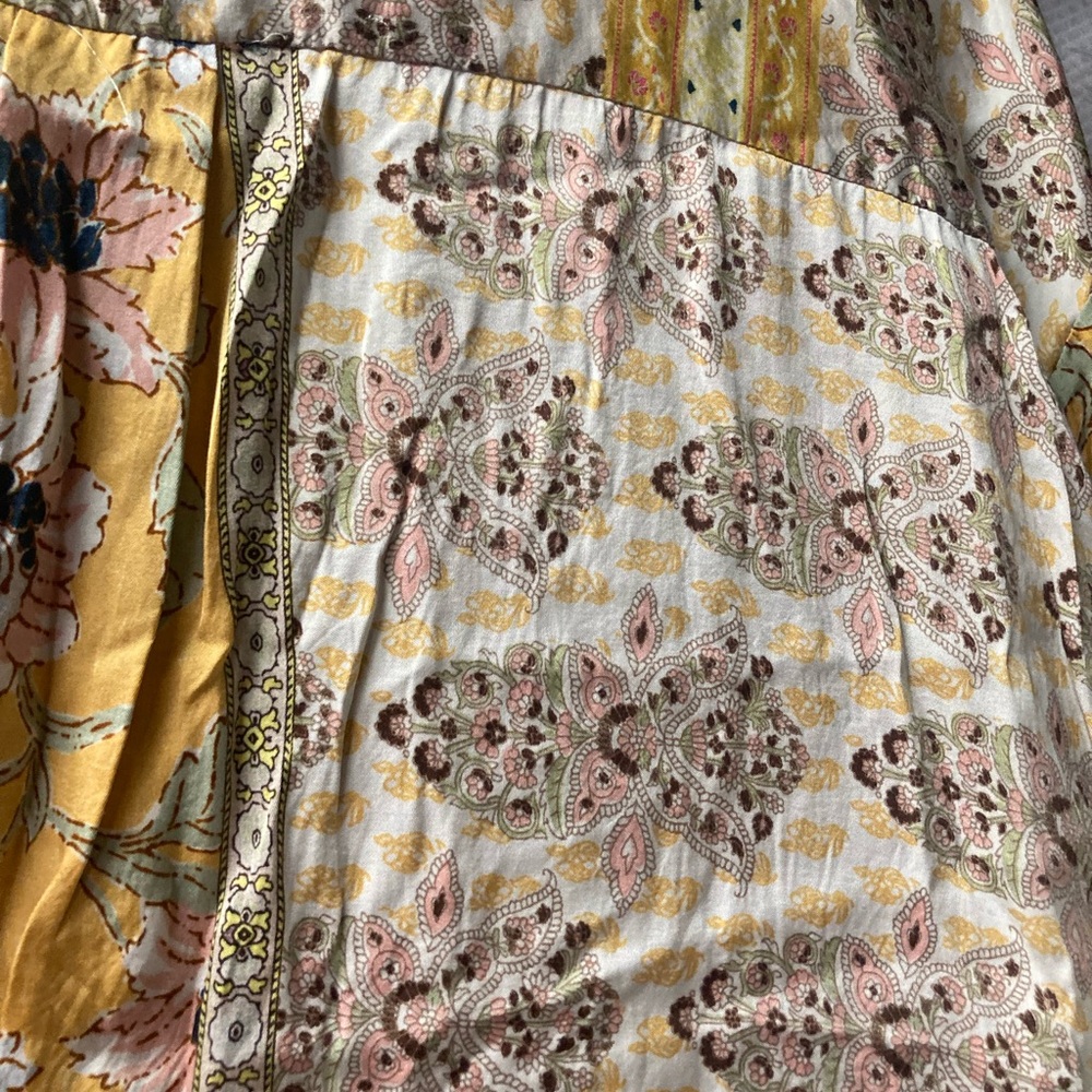 Mango Floral Women's Oversized Top- Cream and Yellow - Picture 5 of 6